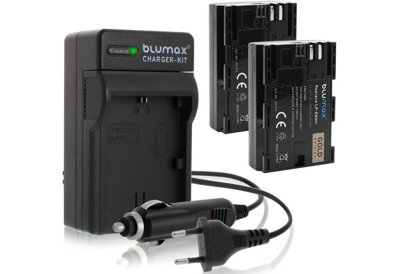 Blumax Set mit Lader für Canon LP-E6NH EOS Mark II 2250mAh Kamera-Akku von Blumax