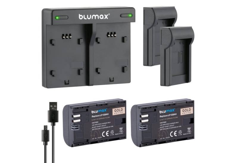 Blumax Set mit Lader für Canon LP-E6NH EOS Mark II 2250mAh Kamera-Akku von Blumax