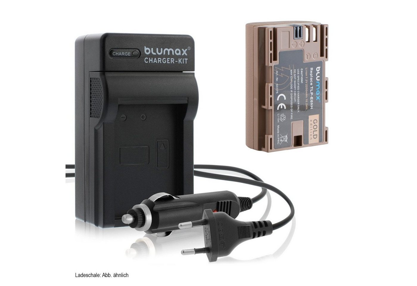 Blumax Set mit Lader für Canon LP-E6NH R7 R6 2250 mAh Kamera-Ladegerät Blumax Set mit Lader für Canon LP-E6NH R7 R6 2250 mAh Kamera-Ladegerät von Blumax