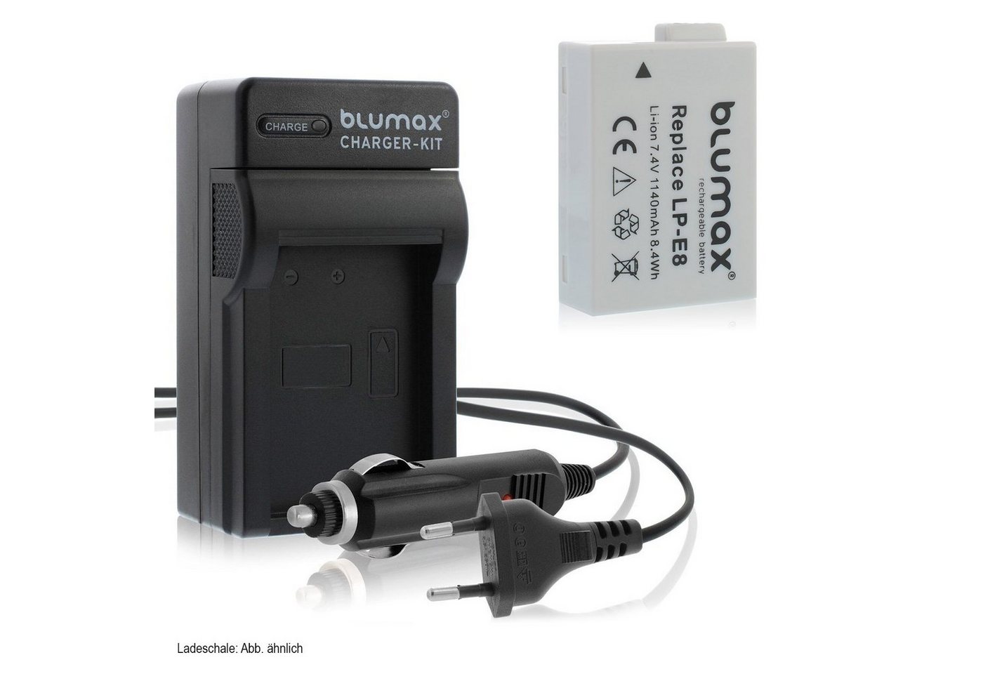 Blumax Set mit Lader für Canon Lp-E8 EOS 650D 700D 1140mAh Kamera-Ladegerät Blumax Set mit Lader für Canon Lp-E8 EOS 650D 700D 1140mAh Kamera-Ladegerät von Blumax