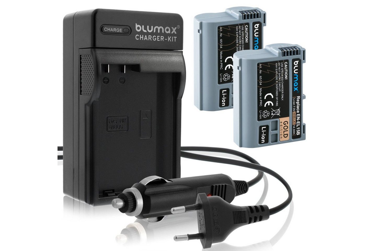 Blumax Set mit Lader für EN-EL15B A/B/C Z5,5,6,7 2040 mAh Kamera-Akku Blumax Set mit Lader für EN-EL15B A/B/C Z5,5,6,7 2040 mAh Kamera-Akku von Blumax