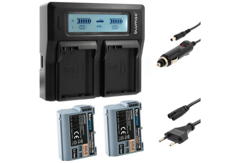 Blumax Set mit Lader für EN-EL15B A/B/C Z5,5,6,7 2040 mAh Kamera-Akku von Blumax