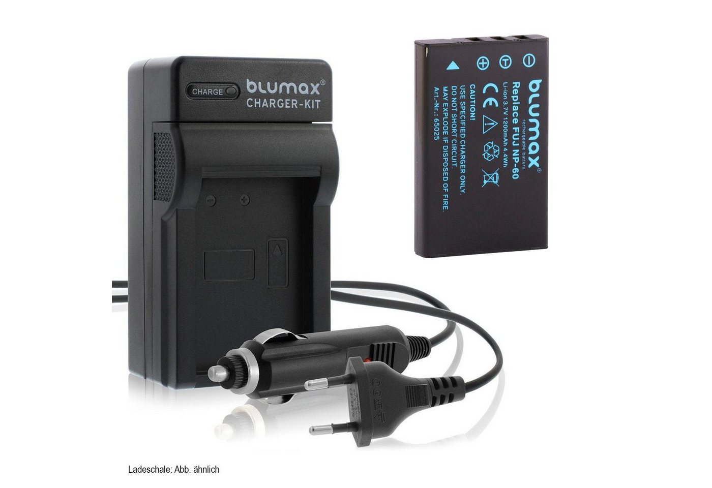 Blumax Set mit Lader für Fuji NP-60 Finepix F601 1200 mAh Kamera-Ladegerät Blumax Set mit Lader für Fuji NP-60 Finepix F601 1200 mAh Kamera-Ladegerät von Blumax