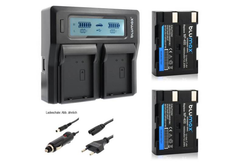 Blumax Set mit Lader für Minolta NP-400 A-5 A-7 1650 mAh Kamera-Akku von Blumax