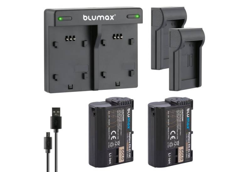 Blumax Set mit Lader für Nikon EN-EL15C A/B/C 2250 mAh Kamera-Akku von Blumax