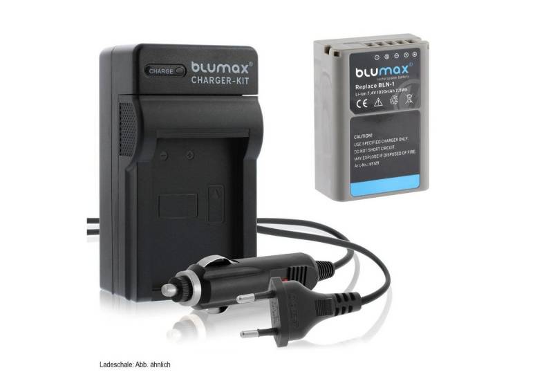 Blumax Set mit Lader für Olympus BLN-1 OM-D E-M1 1020 mAh Kamera-Ladegerät von Blumax