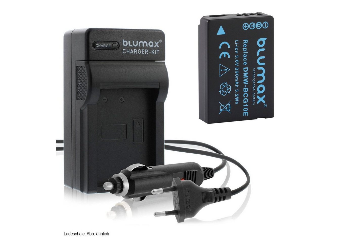 Blumax Set mit Lader für Panasonic VBD-070 700 mAh Kamera-Ladegerät von Blumax