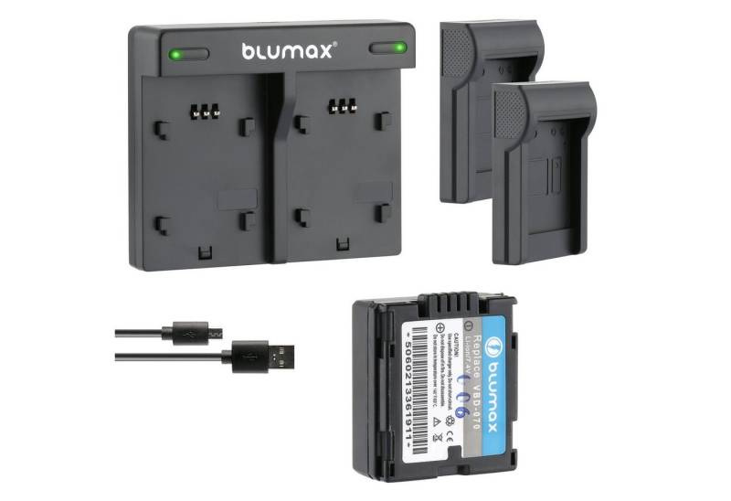 Blumax Set mit Lader für Panasonic VBD-070 700 mAh Kamera-Ladegerät von Blumax
