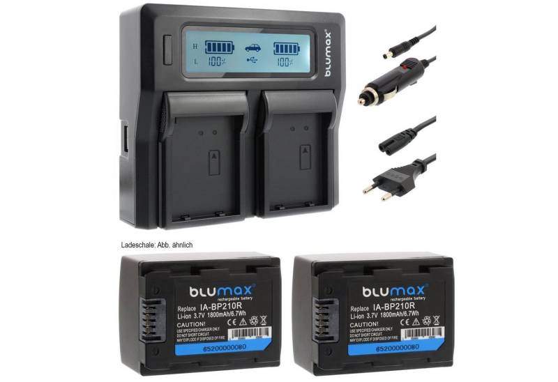 Blumax Set mit Lader für Samsung BP-210R HMX-H300BN 1800mAh Kamera-Akku von Blumax