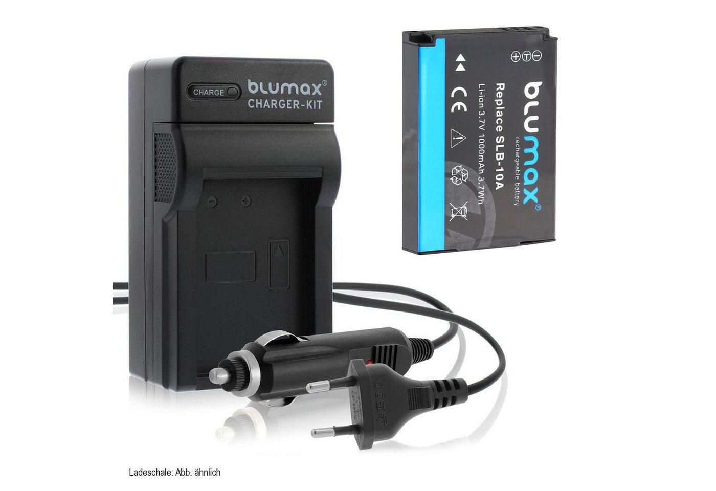 Blumax Set mit Lader für Samsung ED-BP1030 BP1130 850mAh Kamera-Ladegerät von Blumax