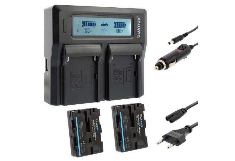 Blumax Set mit Lader für Sony FM500H DSLR-Alpha 1400 mAh Kamera-Akku von Blumax