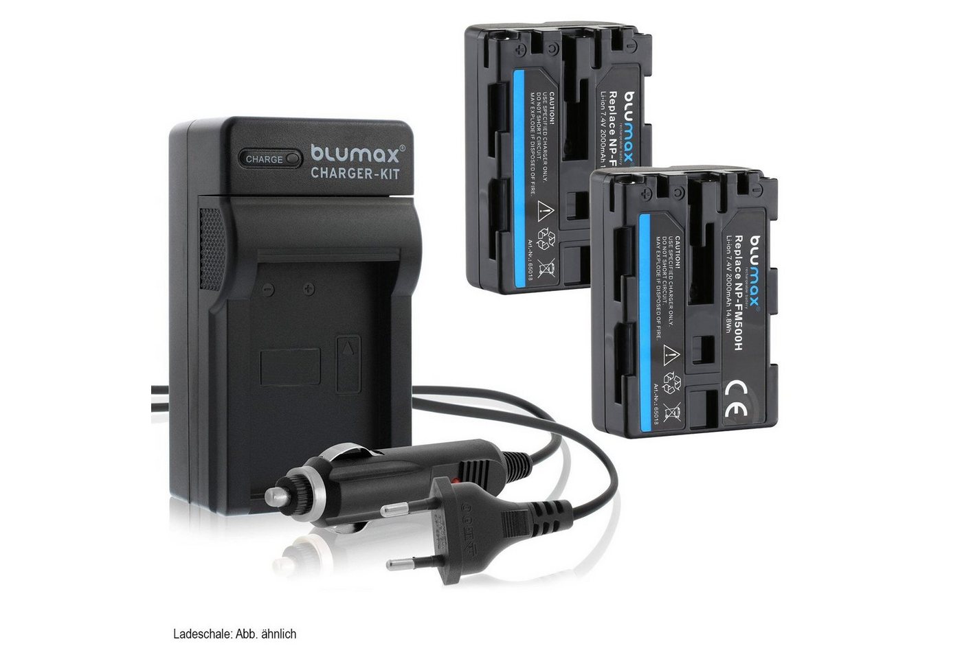 Blumax Set mit Lader für Sony FM500H DSLR-Alpha 2000 mAh Kamera-Akku von Blumax