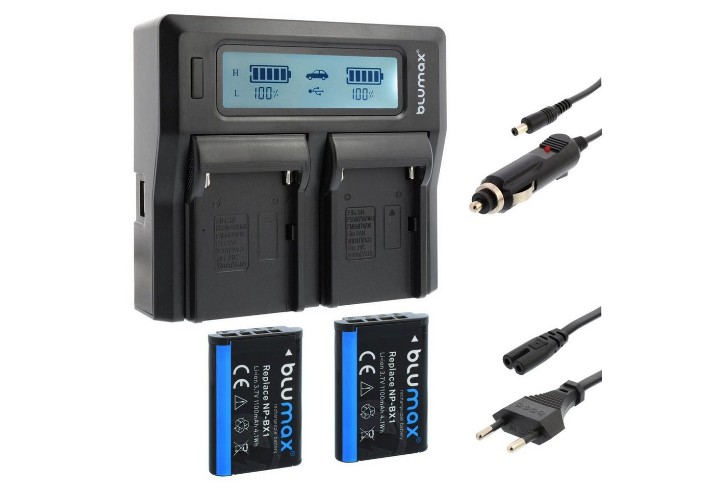 Blumax Set mit Lader für Sony NP-BX1 RX100 1100 mAh Kamera-Akku Blumax Set mit Lader für Sony NP-BX1 RX100 1100 mAh Kamera-Akku von Blumax