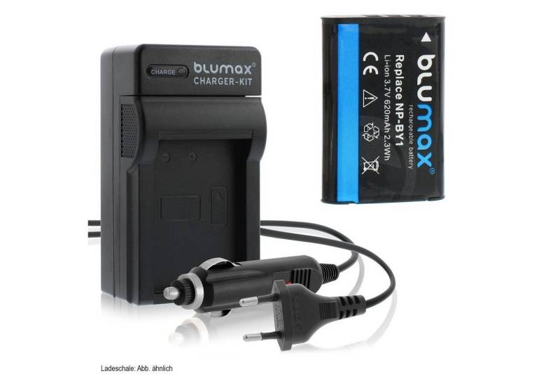 Blumax Set mit Lader für Sony NP-BY1 HD AZ1 HDR-AZ1 620mAh Kamera-Ladegerät von Blumax