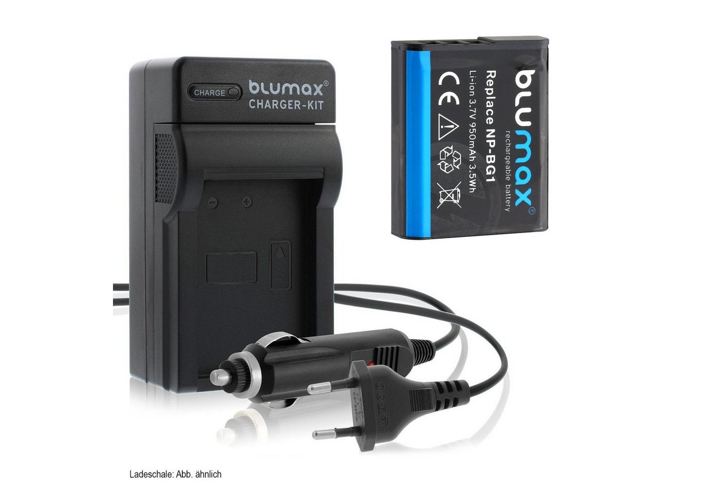 Blumax Set mit Lader für Sony NP-F550 NP- F970 3500 mAh Kamera-Ladegerät von Blumax
