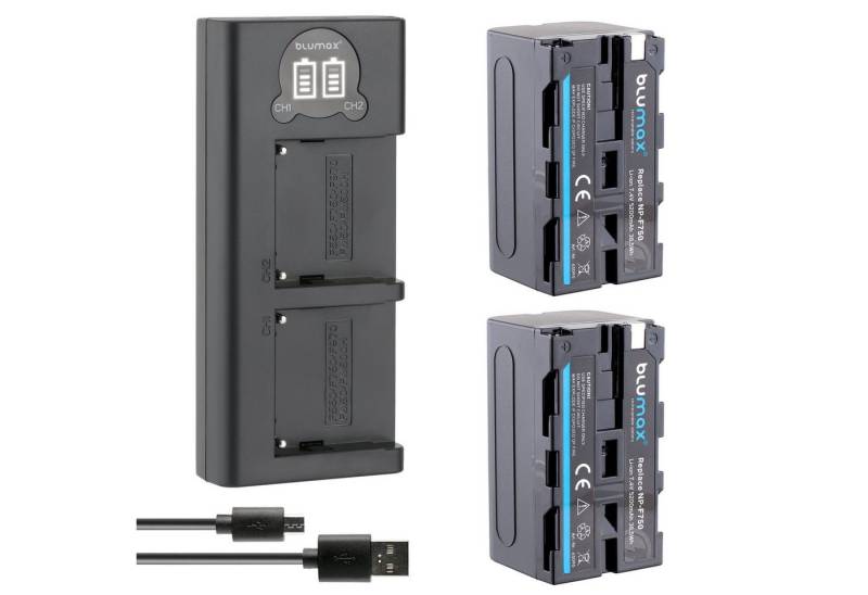 Blumax Set mit Lader für Sony NP-F750 5200 mAh (7,2V) Kamera-Akku von Blumax