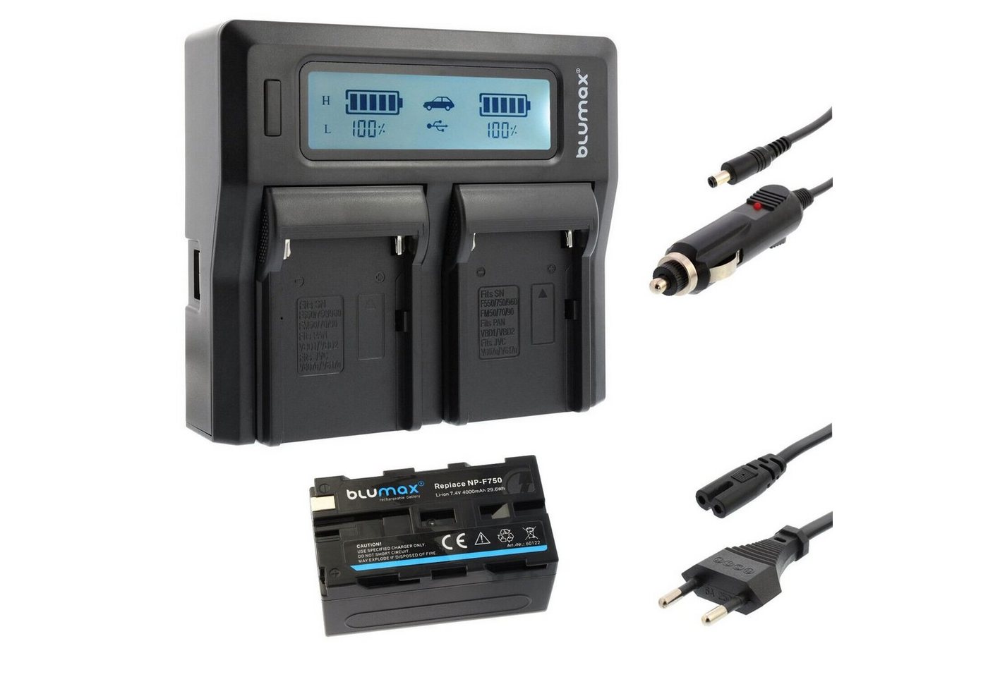 Blumax Set mit Lader für Sony NP-F750 NP- F970 4000 mAh Kamera-Ladegerät Blumax Set mit Lader für Sony NP-F750 NP- F970 4000 mAh Kamera-Ladegerät von Blumax