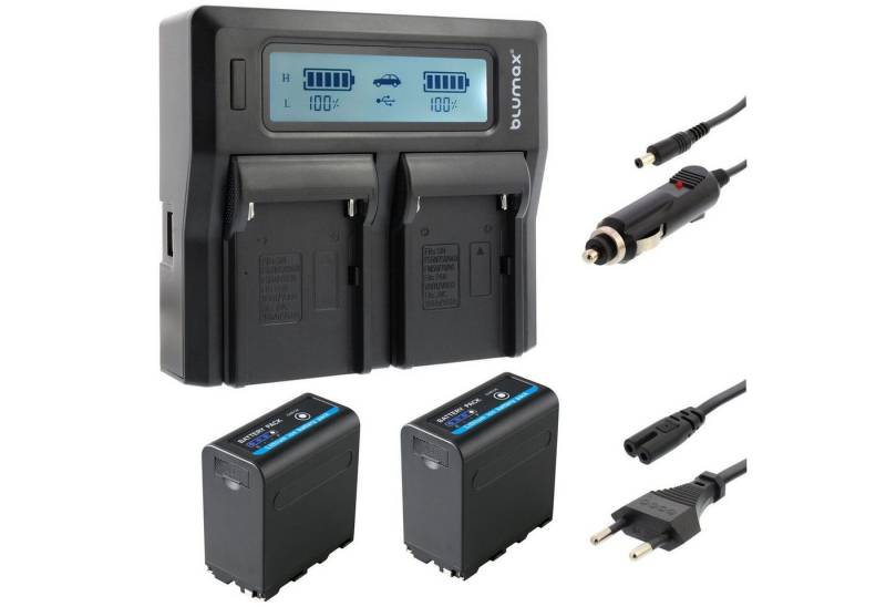 Blumax Set mit Lader für Sony NP-F970 NP-F980 7850 mAh Kamera-Akku von Blumax