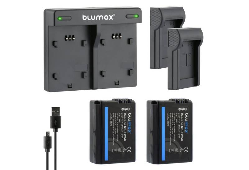 Blumax Set mit Lader für Sony NP-F970 NP-F980 7850 mAh Kamera-Akku von Blumax