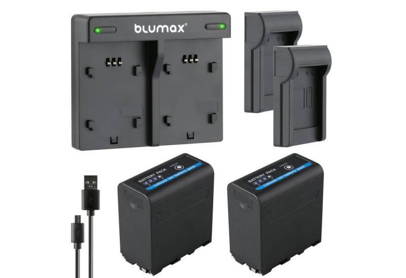 Blumax Set mit Lader für Sony NP-F980 F750 10050 mAh Kamera-Akku von Blumax