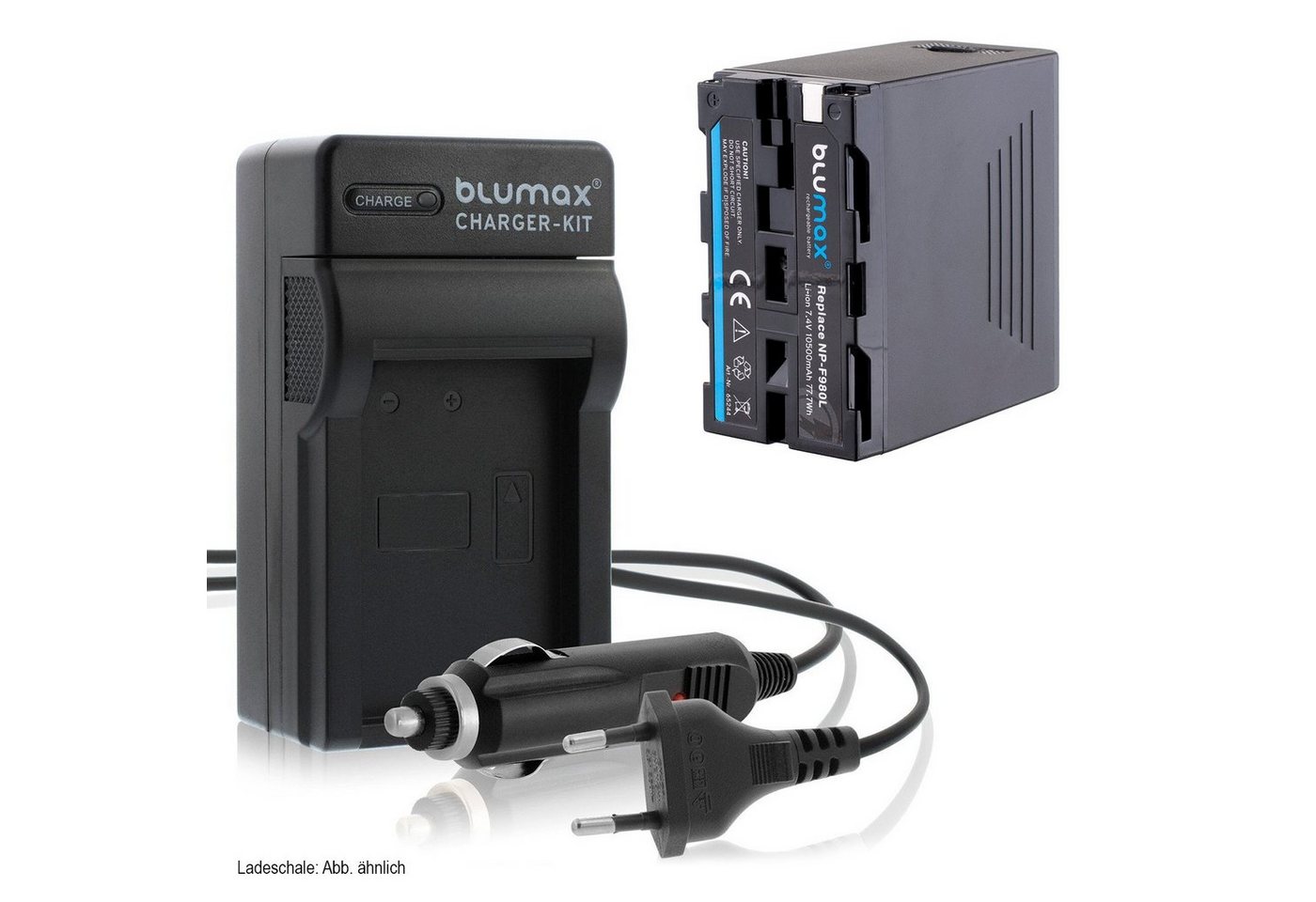 Blumax Set mit Lader für Sony NP-F980L NP-F960 10500 mAh Kamera-Ladegerät von Blumax