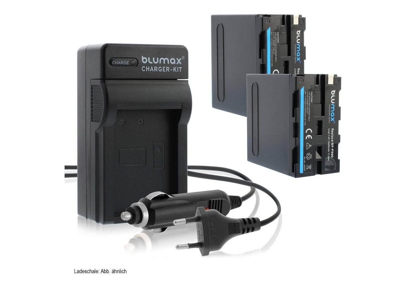 Blumax Set mit Lader für Sony NP-F990 NP- F970 10400 mAh Kamera-Akku von Blumax