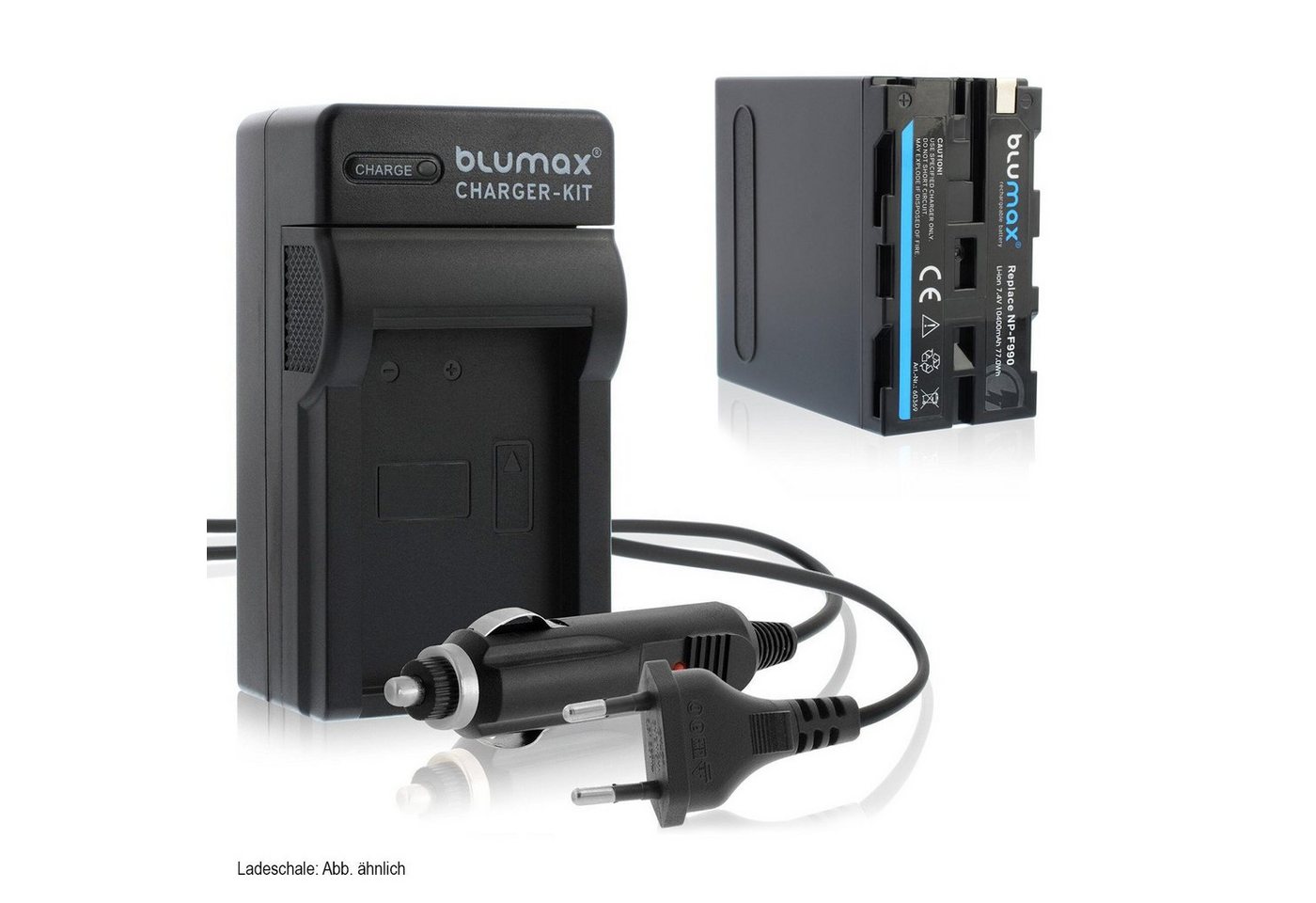 Blumax Set mit Lader für Sony NP-F990 NP- F970 10400 mAh Kamera-Ladegerät von Blumax