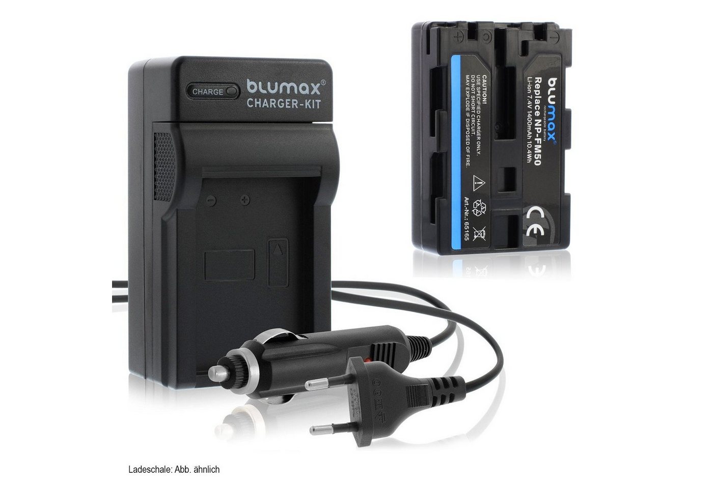 Blumax Set mit Lader für Sony NP-FM50,FM90 QM51D 1400mAh Kamera-Ladegerät Blumax Set mit Lader für Sony NP-FM50,FM90 QM51D 1400mAh Kamera-Ladegerät von Blumax