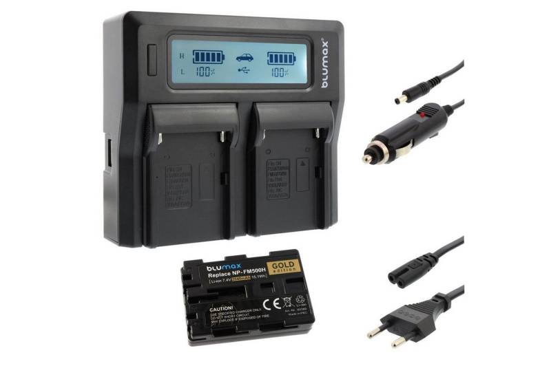 Blumax Set mit Lader für Sony NP-FM500H DSLR-Alpha 2040mAh Kamera-Ladegerät von Blumax