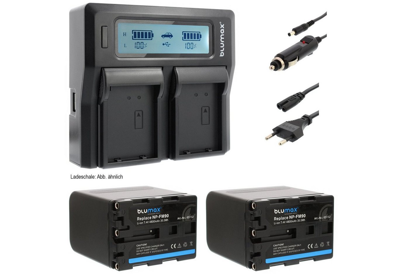 Blumax Set mit Lader für Sony NP-FM90 -FM50-FM30 4800mAh Kamera-Akku Blumax Set mit Lader für Sony NP-FM90 -FM50-FM30 4800mAh Kamera-Akku von Blumax