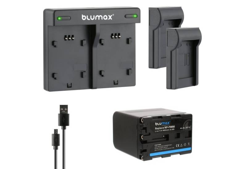 Blumax Set mit Lader für Sony NP-FM90 -FM50-FM30 4800mAh Kamera-Ladegerät von Blumax