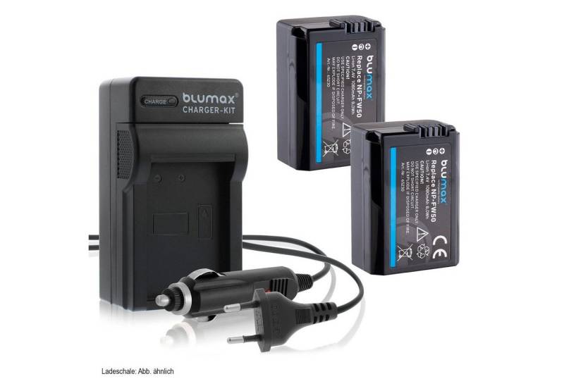 Blumax Set mit Lader für Sony NP-FW50 Alpha 6500 1080 mAh Kamera-Akku von Blumax