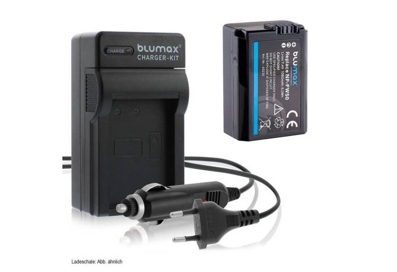 Blumax Set mit Lader für Sony NP-FW50 Alpha 6500 1080 mAh Kamera-Ladegerät von Blumax