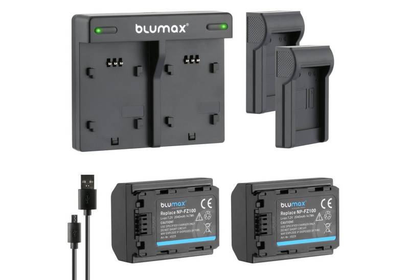 Blumax Set mit Lader für Sony NP-FZ100 6600 2040 mAh Kamera-Akku von Blumax