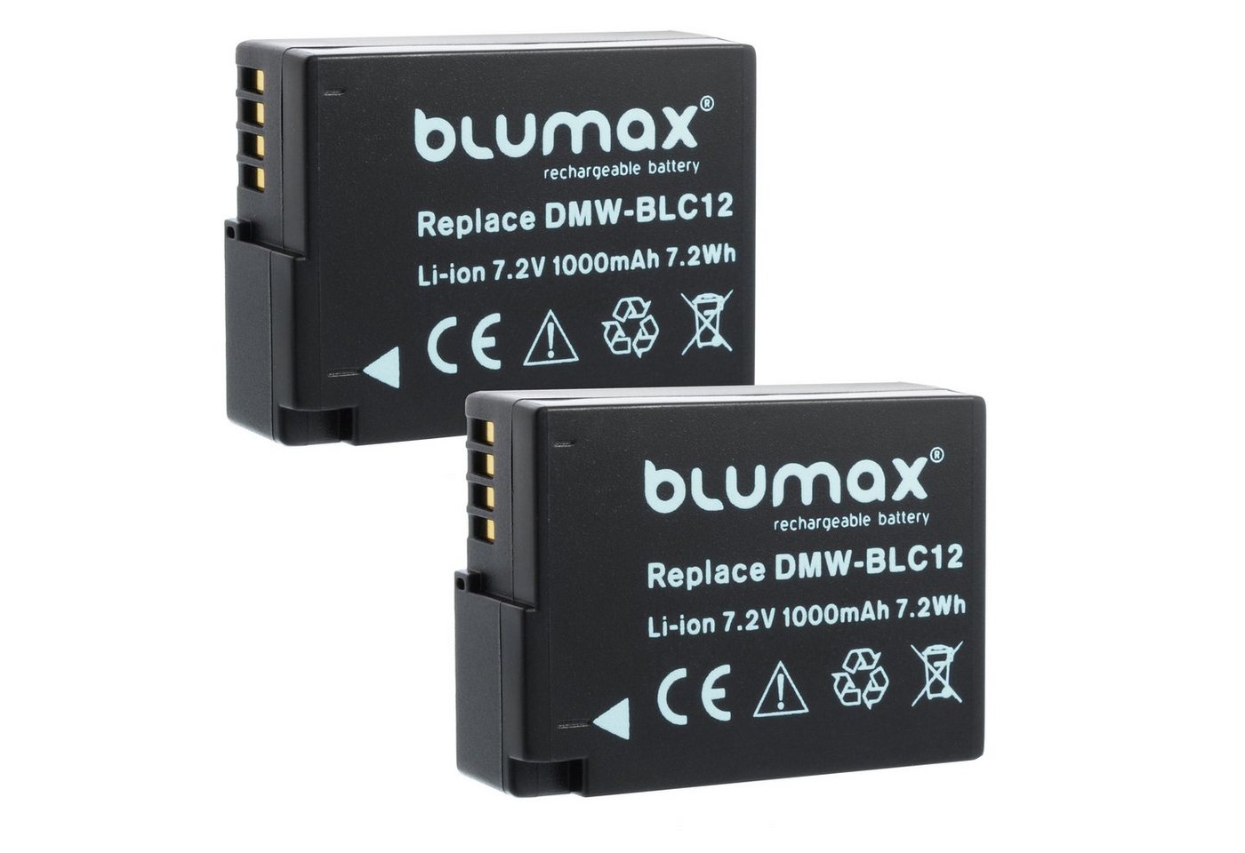 Blumax 2x DMW-BLC12 DMW-BLC12E DMC-FZ2000 G85 1000 mAh Kamera-Akku von Blumax