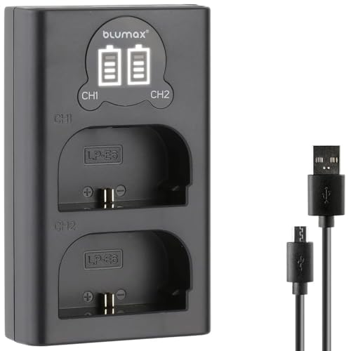 blumax Mini Dual Charger für Canon LP-E6NH / LP-E6N / LP-E6 Akkus – Ladegerät ist Kompatibel mit Canon EOS R Ra R5 R6 II R7-6D 7D 80D 90D - XC15 blumax Mini Dual Charger für Canon LP-E6NH / LP-E6N / LP-E6 Akkus – Ladegerät ist Kompatibel mit Canon EOS R Ra R5 R6 II R7-6D 7D 80D 90D - XC15 von Blumax