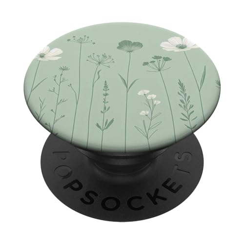 Grüne Minze Blumen PopSockets mit austauschbarem PopGrip von Blume Muster