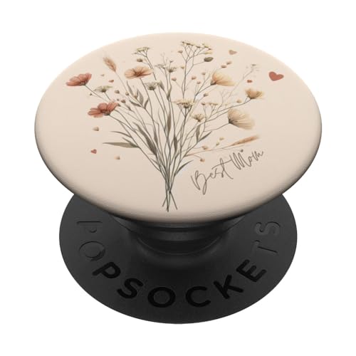 Beste Mama Best Mom Blumen Wildblumen Herz Design PopSockets mit austauschbarem PopGrip Beste Mama Best Mom Blumen Wildblumen Herz Design PopSockets mit austauschbarem PopGrip von Blumen Wildblumen filigran Rosen Tulpen Flower