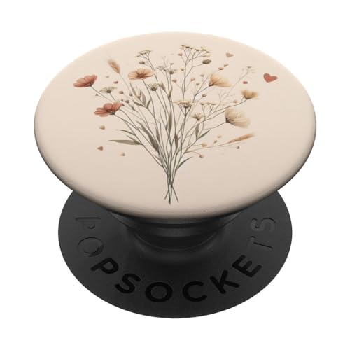 Filigranes Schlichtes Wildblumen Blumen Herz Design PopSockets mit austauschbarem PopGrip Filigranes Schlichtes Wildblumen Blumen Herz Design PopSockets mit austauschbarem PopGrip von Blumen Wildblumen filigran Rosen Tulpen Flower