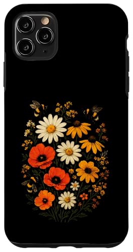 Bienen Blumen Cottagecore Botanical Imker Vintage Hülle für iPhone 11 Pro Max von Blumenmuster