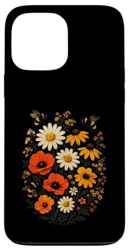 Bienen Blumen Cottagecore Botanical Imker Vintage Hülle für iPhone 13 Pro Max von Blumenmuster
