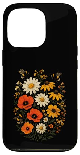 Bienen Blumen Cottagecore Botanical Imker Vintage Hülle für iPhone 13 Pro von Blumenmuster