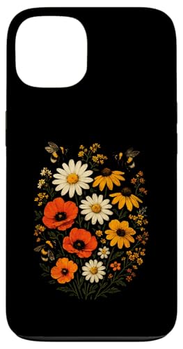 Bienen Blumen Cottagecore Botanical Imker Vintage Hülle für iPhone 13 von Blumenmuster