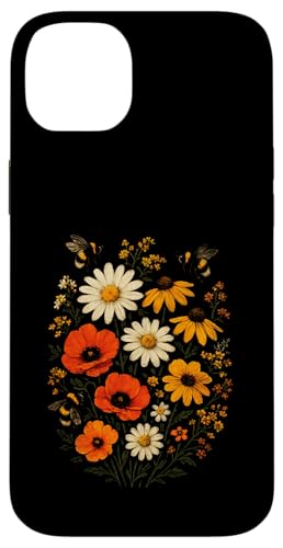Bienen Blumen Cottagecore Botanical Imker Vintage Hülle für iPhone 14 Plus von Blumenmuster