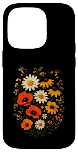 Bienen Blumen Cottagecore Botanical Imker Vintage Hülle für iPhone 14 Pro von Blumenmuster