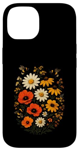 Bienen Blumen Cottagecore Botanical Imker Vintage Hülle für iPhone 14 von Blumenmuster