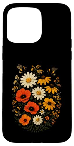 Bienen Blumen Cottagecore Botanical Imker Vintage Hülle für iPhone 15 Pro Max von Blumenmuster