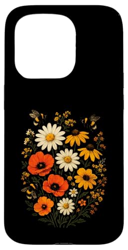 Bienen Blumen Cottagecore Botanical Imker Vintage Hülle für iPhone 15 Pro von Blumenmuster