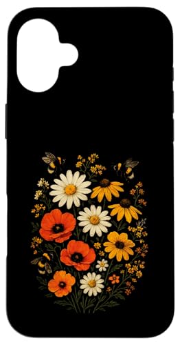 Bienen Blumen Cottagecore Botanical Imker Vintage Hülle für iPhone 16 Plus von Blumenmuster