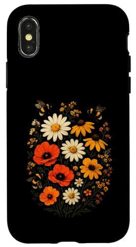 Bienen Blumen Cottagecore Botanical Imker Vintage Hülle für iPhone X/XS von Blumenmuster